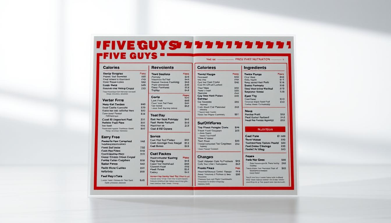 Five Guys Menu Nutrition