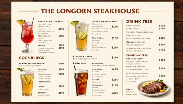 longhorn steakhouse drink menu